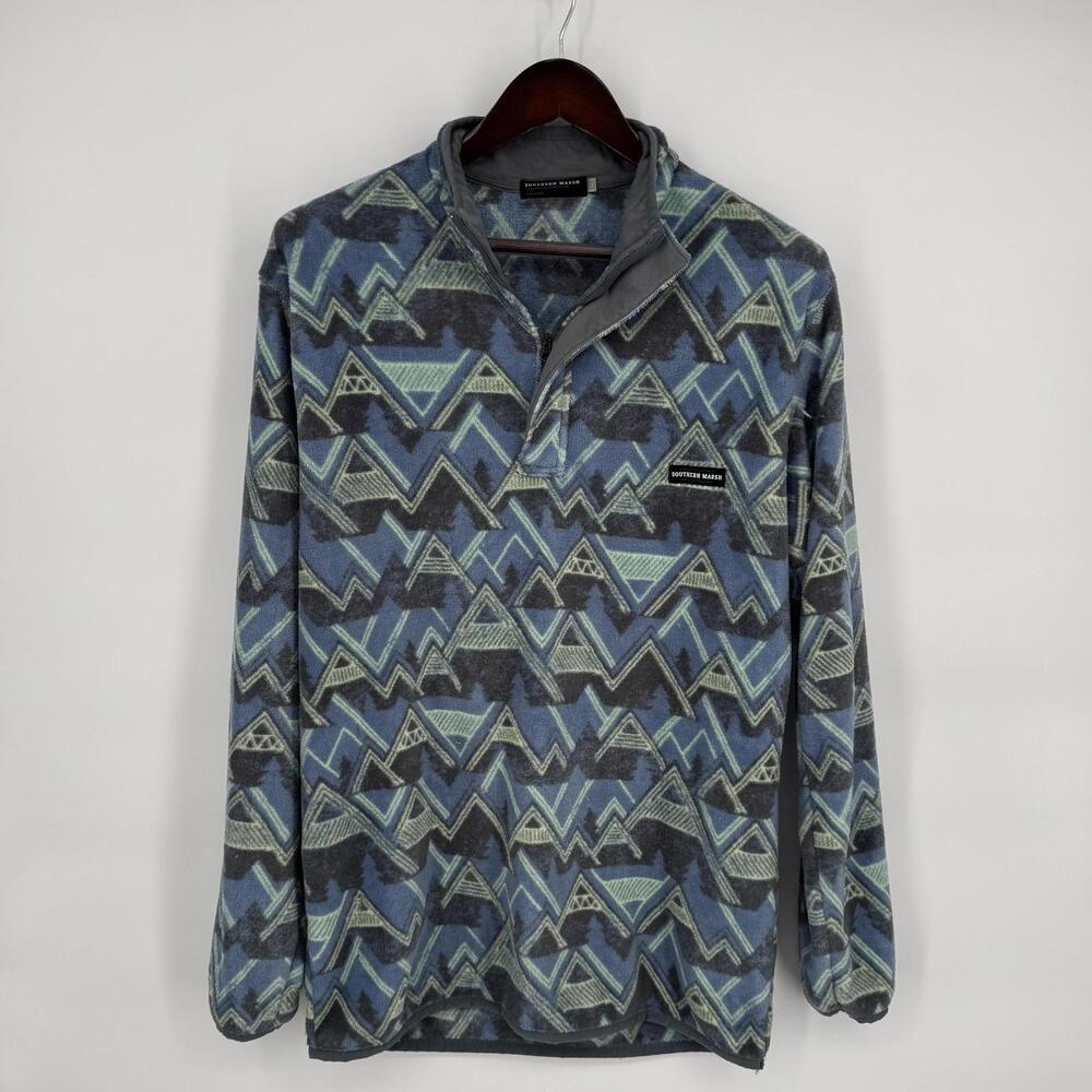 Southern Marsh Blue and Gray Geometric Short Sleeve Tee